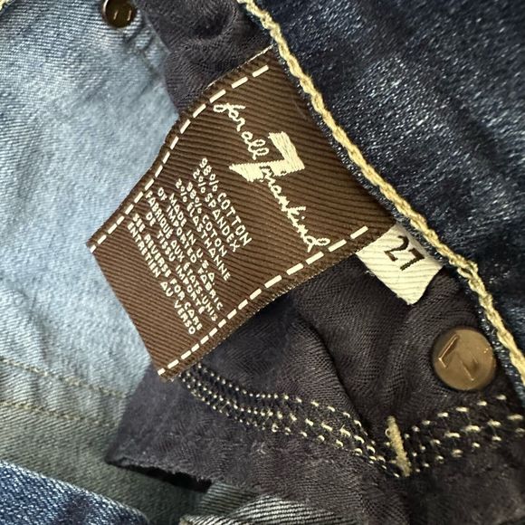 7 FOR ALL MANKIND Low Rise The Ankle Skinny Jeans Distressed - Picture 8 of 11